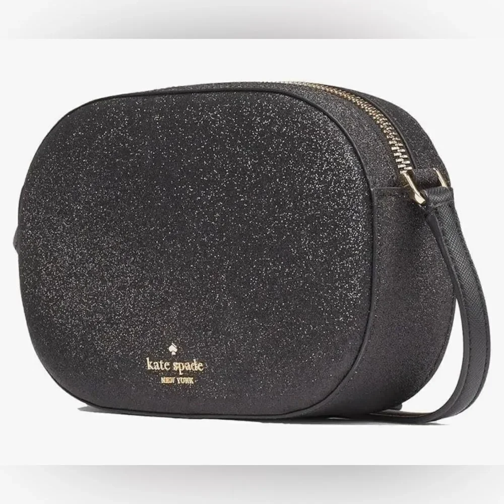 Kate Spade New York Black Glimmer Glitter Crossbosy NWT